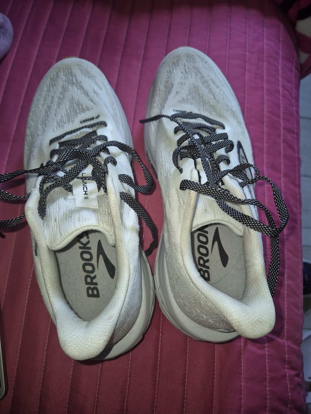 Brooks White Running Shoes with Black Accents